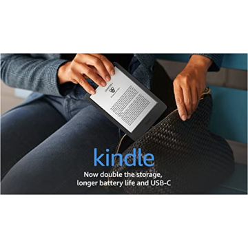 Amazon Kindle – The lightest and most compact Kindle, with extended battery life, adjustable front light, and 16 GB storage – Black