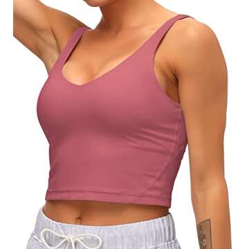 Dragon Fit Sports Bra for Women Longline Padded Bra Yoga Crop Tank Tops Fitness Workout Running Top ...