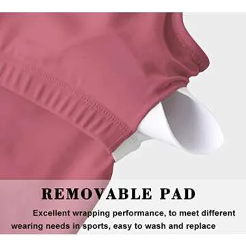 Dragon Fit Sports Bra for Women Longline Padded Bra Yoga Crop Tank Tops Fitness Workout Running Top (Medium, Rose Red)