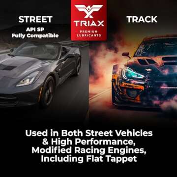 TRIAX Synergy SVL 10W-60, Racing Grade, Full Synthetic Engine Oil, Street and Track Formulation (1 Quart)