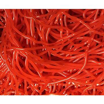 Licorice Laces Juicy Gummy Shoe Strings Candy (Red Strawberry, 1 Pound)