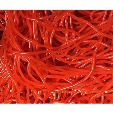 Licorice Laces Juicy Gummy Shoe Strings Candy (Red Strawberry, 1 Pound)