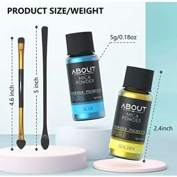 Mica Powder-40 Colors Glitter Pigment for Epoxy Resin, Soap Making Supplies, Lip Gloss, Candle Making Dye, Bath Bomb, Nail and Art Crafts, Cosmetic Grade Resin Color Pigment 5g/jar