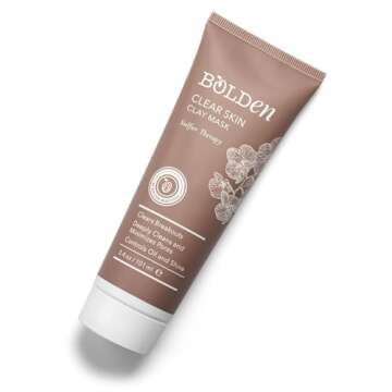 BOLDEN Clear Skin Clay Mask | Made with Sulfur for Deep Pore Cleansing & Preventing Breakouts | Pore...