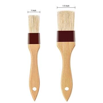Boao 4 Pieces Pastry Brushes Baking Basting Brush with Natural Bristle Wooden Handle for BBQ Oil But...
