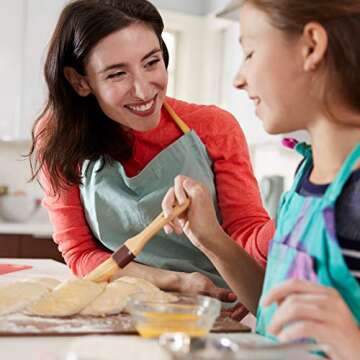 Boao 4 Pieces Pastry Brushes Baking Basting Brush with Natural Bristle Wooden Handle for BBQ Oil Butter Egg Food Cooking Kitchen Culinary Utensil(1 Inch, 1 1/2 Inch)