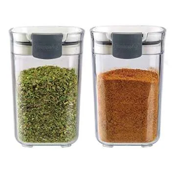 Progressive International PKS-410 Prepworks ProKeeper Seasoning Keeper Spice Airtight Food Storage Containers, Clear (2 Pack)