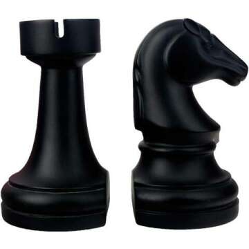 Black Chess Decorative Bookends for Home & Office