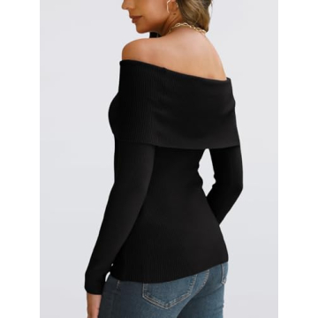 LILLUSORY Women's Off-Shoulder Sweater Cozy Winter Fashion