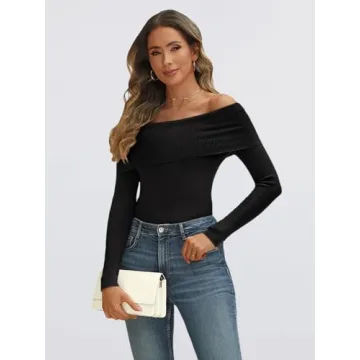 LILLUSORY Women's Off-Shoulder Sweater Cozy Winter Fashion