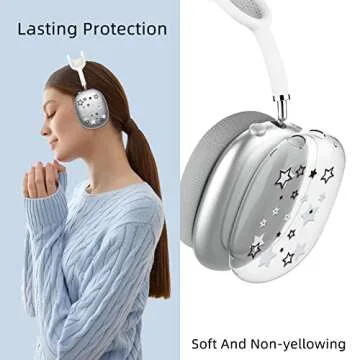 AIIEKZ Case Cover for AirPods Max, Painted Soft TPU Anti-Scratch Protective Ear Cups Case for Apple Airpods Max Headphones (Stars)