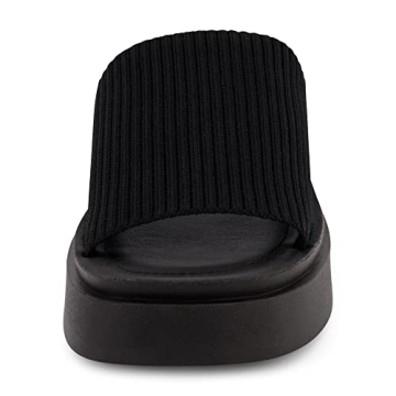 CUSHIONAIRE Women's Pim Knit Platform Sandals - Comfy & Stylish