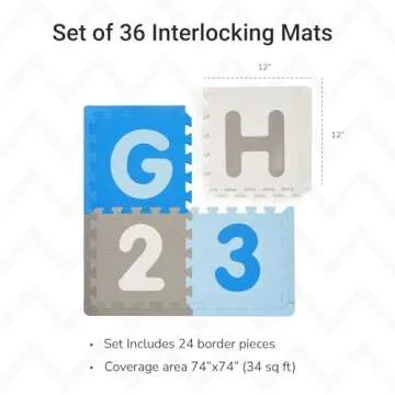 Tadpoles Foam Playmats - Colorful Learning Tiles for Kids