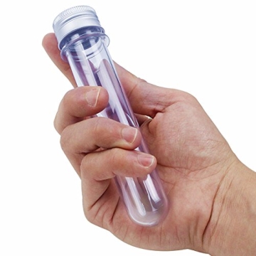 Rainbow-B Clear Plastic Test Tubes with Caps for Creative Use