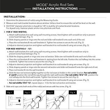 Elegant MODE Acrylic Curtain Rod Set Perfect for 72” Windows