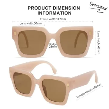 SOJOS Vintage Oversized Square Sunglasses for Women