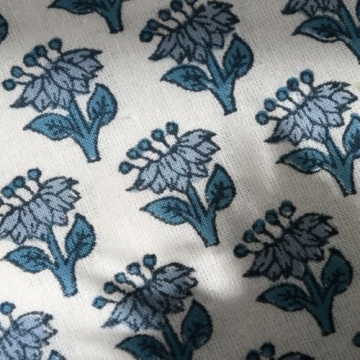 CPC 100% Cotton Throw Pillow Covers 20x20 Inch, Set of 2 Blue Block Print Pattern Couch Pillow, Cute Decorative Pillows for Living Room, spring, easter, valentines and with Hidden Zipper- Apatite Blue