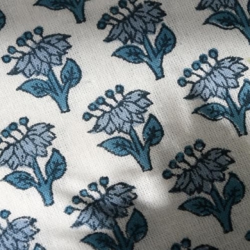 CPC 100% Cotton Throw Pillow Covers 20x20 Inch, Set of 2 Blue Block Print Pattern Couch Pillow, Cute Decorative Pillows for Living Room, spring, easter, valentines and with Hidden Zipper- Apatite Blue