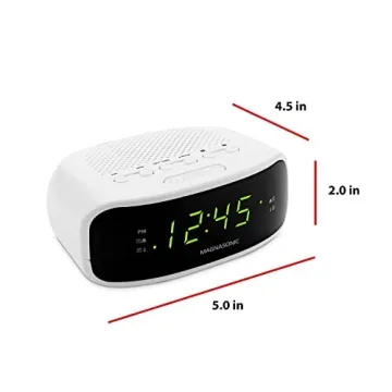 Compact Magnasonic AM/FM Clock Radio with Dual Alarm