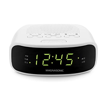 Compact Magnasonic AM/FM Clock Radio with Dual Alarm