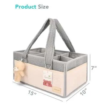YOSING Diaper Caddy Organizer, Baby Diaper Caddy for Changing Table, Newborn Caddy for Car Travel, N...