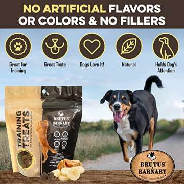 BRUTUS & BARNABY Training Treats for Dogs - Peanut Butter & Banana - All-Natural Healthy Low Calorie Vegan Dog Training Treats - Great to Use for Rewards in Training Your Puppy Or Dog