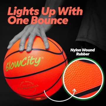 GlowCity Glow in The Dark Basketball for Night Play - Great Gift