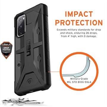 URBAN ARMOR GEAR UAG Samsung Galaxy S20 FE/FE 5G Rugged Lightweight Slim Shockproof Pathfinder Protective Cover, Black