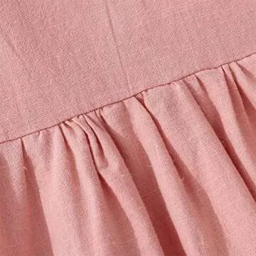 Toddler Baby Girl Dress Summer Cotton Linen Ruffle Halter Sleeveless Kids Casual Beach Party Dresses 2-7 Years (Pink-1, 4-5T, 4_Years)