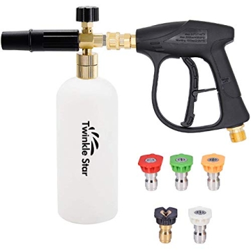 Twinkle Star Pressure Washer Gun Snow Foam Lance, with 1/4 Inch Quick Connector, 5 Pressure Washer N...
