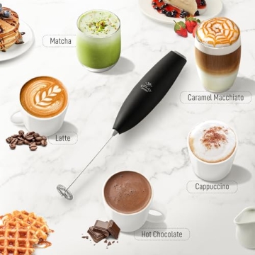 Zulay Kitchen Milk Frother Wand for Perfect Coffee Froth