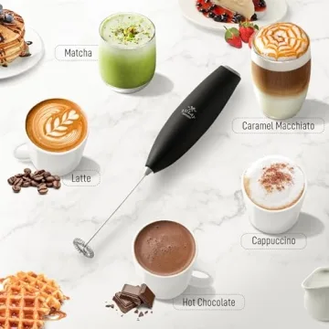 Zulay Kitchen Milk Frother Wand for Perfect Coffee Froth