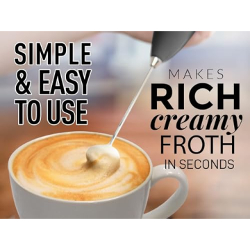 Zulay Kitchen Milk Frother Wand for Perfect Coffee Froth