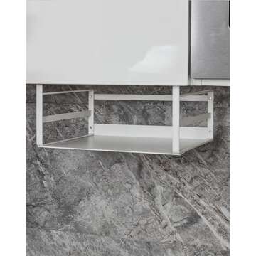 Nxconsu 2Pack Under Shelf Storage Basket Organizer Hanging Holder for Cabinet Pantry Kitchen Cupboard Desk Counter Bookshelf Organization Add-on Space Saver Heavy Duty Slide-in White Small