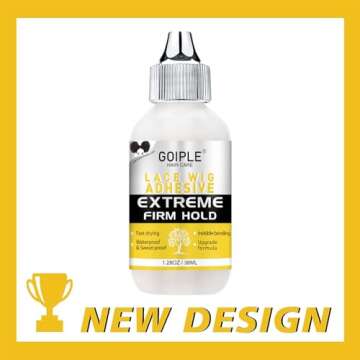 Wig Glue 1.28OZ, Waterproof Lace Front Wig Glue for Wigs with Tools and Hair Wax Stick (Wig Glue/Wig...