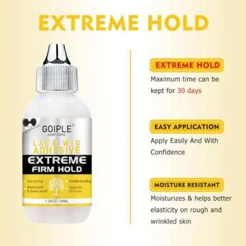 Wig Glue 1.28OZ, Waterproof Lace Front Wig Glue for Wigs with Tools and Hair Wax Stick (Wig Glue/Wig Glue Remover/Hair Wax Stick/Edge Control Wax/Elastic Band/Hair Dual Drush/Wig Caps)