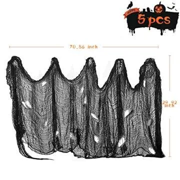 YOUSHEME 5 Pcs Halloween Creepy Cloth 30×71 inch,Scary Gauze Doorways Spooky Giant Tapestry for Hal...