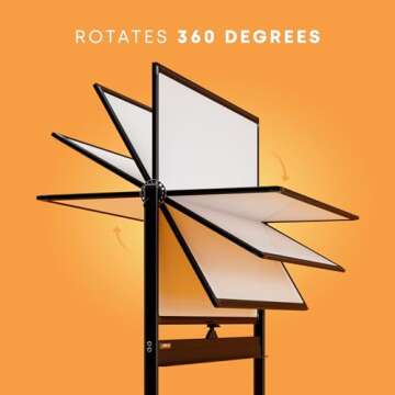 Rolling Dry Erase Board 48 x 36 - Large Portable Magnetic Whiteboard with Stand - Double Sided Easel Style Whiteboard with Wheels - Mobile Standing Whiteboard for Office, Classroom & Home