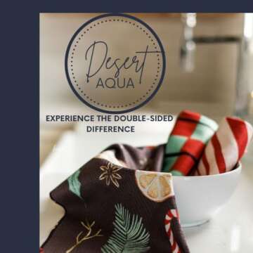 Desert Aqua || 3 Pack|| Not Your Ordinary Dish Towels || Waffle Weave Microfiber || Tea Towels || Hi...