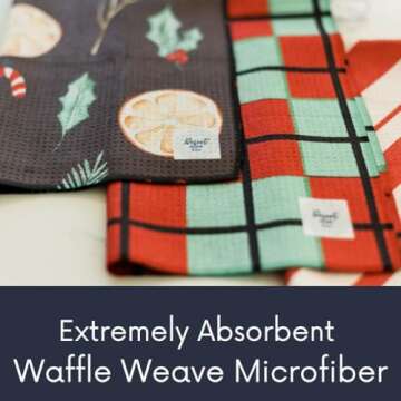 Desert Aqua || 3 Pack|| Not Your Ordinary Dish Towels || Waffle Weave Microfiber || Tea Towels || Highly Absorbent || Hanging Loop || Dish Cloths || Modern || Designer Prints