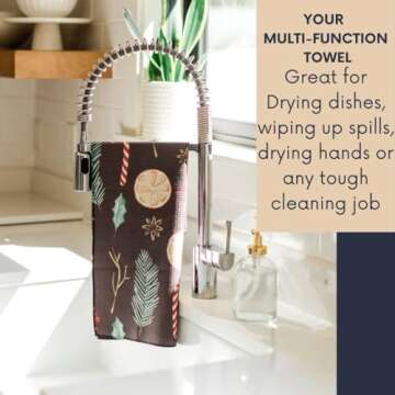 Desert Aqua || 3 Pack|| Not Your Ordinary Dish Towels || Waffle Weave Microfiber || Tea Towels || Highly Absorbent || Hanging Loop || Dish Cloths || Modern || Designer Prints