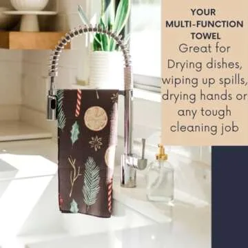 Desert Aqua || 3 Pack|| Not Your Ordinary Dish Towels || Waffle Weave Microfiber || Tea Towels || Highly Absorbent || Hanging Loop || Dish Cloths || Modern || Designer Prints