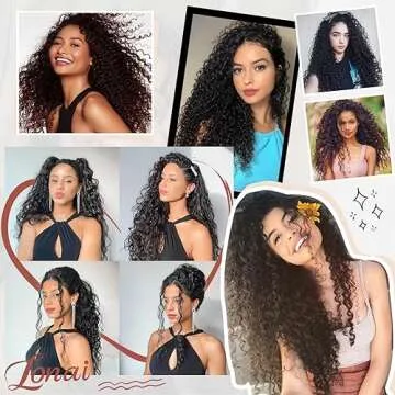 LONAI Black Hair Extension,9PCS 22" Curly Clip in Hair Extensions LN002 Long Soft Thick Synthetic Hairpieces for Women-Black