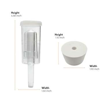 FerMonster B07BQ7JTDJ 3G Wide Mouth Plastic Carboy with #10 Drilled Bung and 3-Piece Airlock, 1G, Multicolor