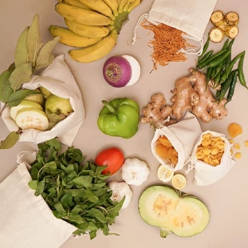 BigLotBags Reusable Muslin Bags Pack of 25 Eco Friendly