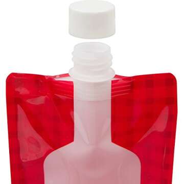 Wine2Go The Original Foldable and Reusable Wine Pouch that Holds a Full 750ml Bottle, Red
