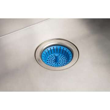 Dripsie Sink Strainer - Clog-Resistant and Flexible - Universal Kitchen Sink Drain Strainer - Made in The USA (1-Pack Blue)