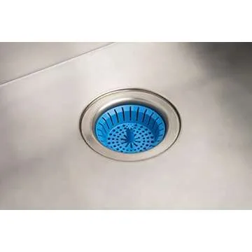 Dripsie Sink Strainer - Clog-Resistant and Flexible - Universal Kitchen Sink Drain Strainer - Made in The USA (1-Pack Blue)