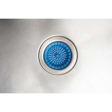 Dripsie Sink Strainer - Clog-Resistant and Flexible - Universal Kitchen Sink Drain Strainer - Made in The USA (1-Pack Blue)