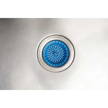 Dripsie Sink Strainer - Clog-Resistant and Flexible - Universal Kitchen Sink Drain Strainer - Made in The USA (1-Pack Blue)